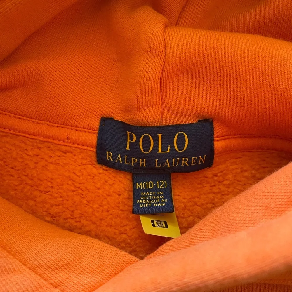 Triple-Pony Fleece Hoodie, orange, boys medium (10-12)